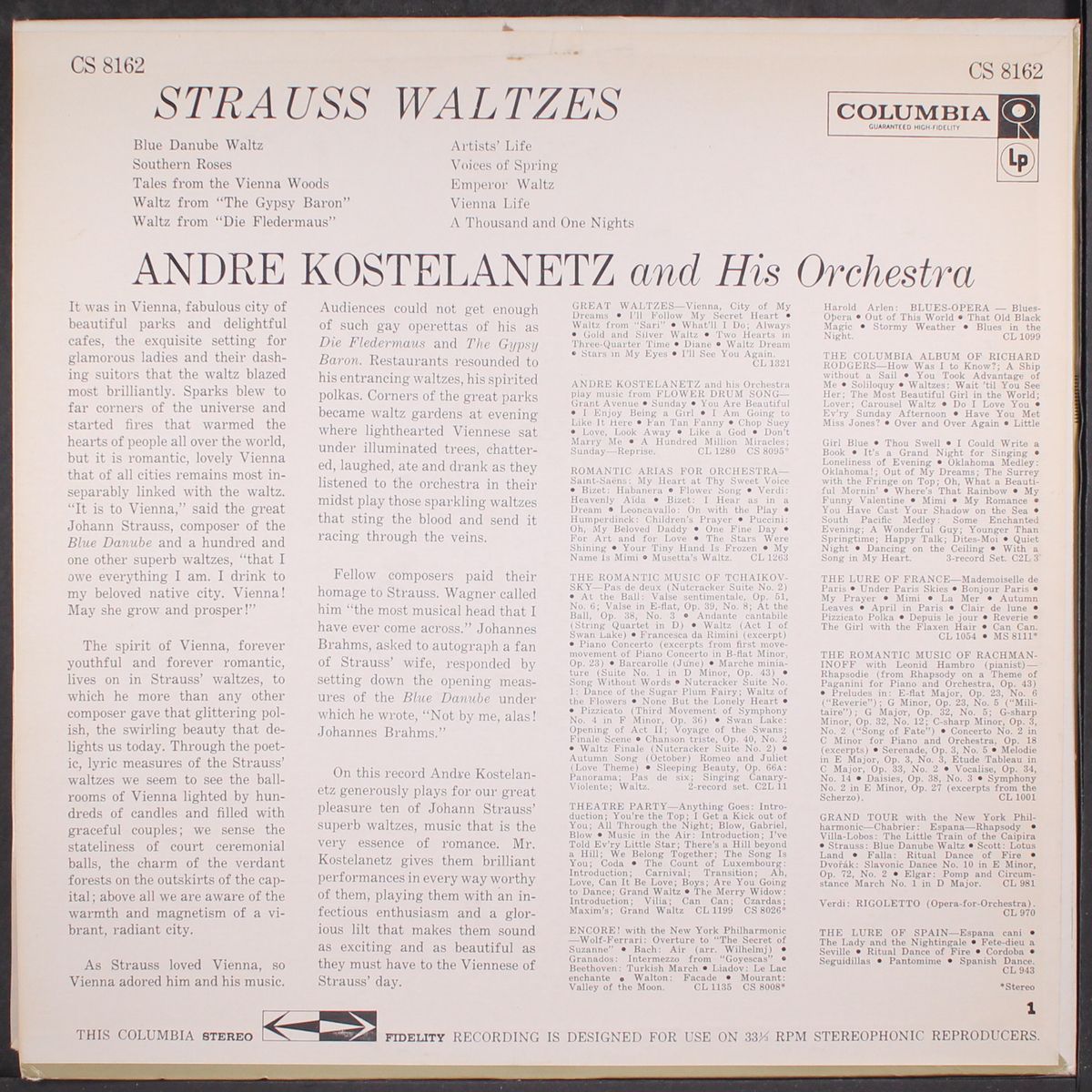 strauss waltzes by ANDRE KOSTELANETZ