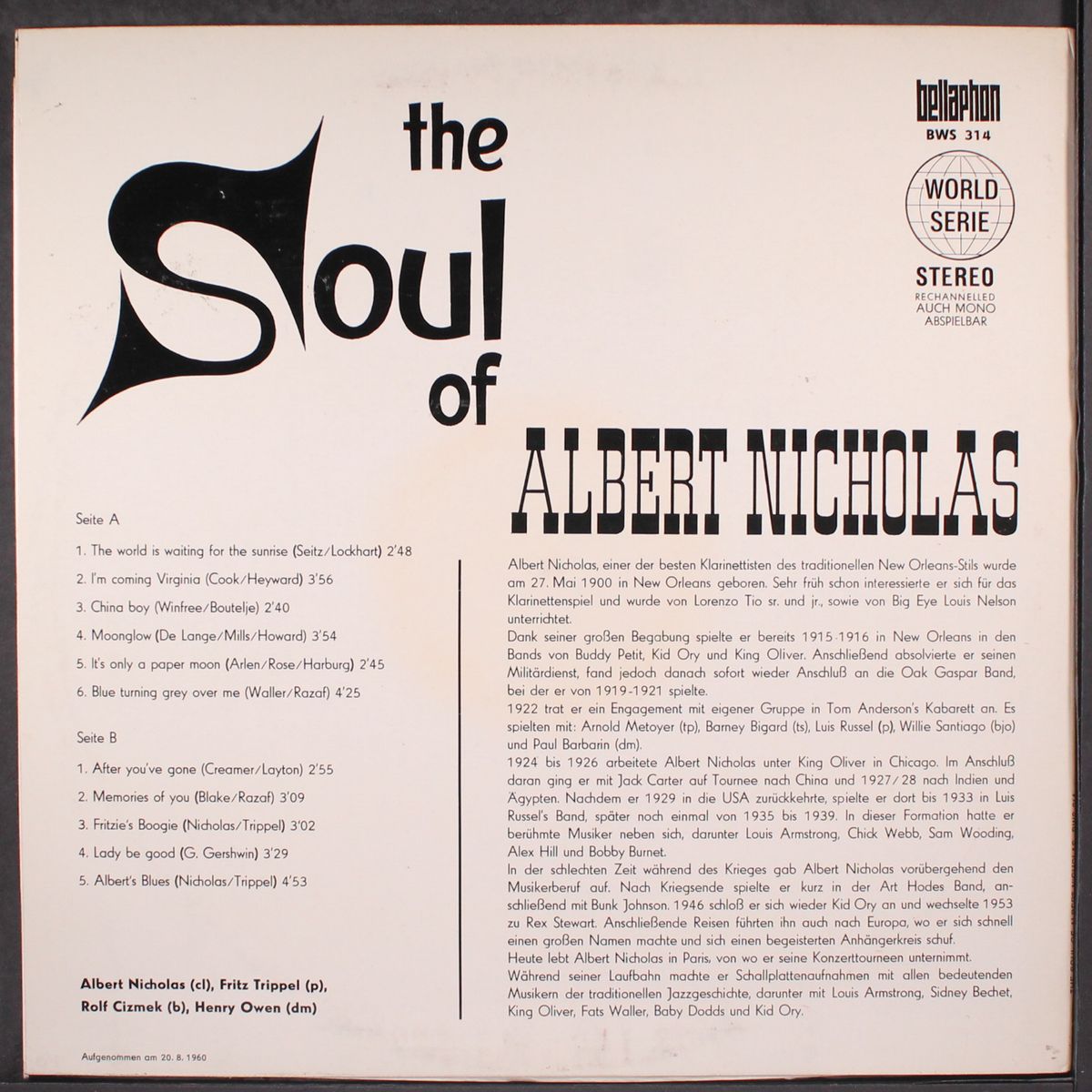 the soul of by ALBERT NICHOLAS