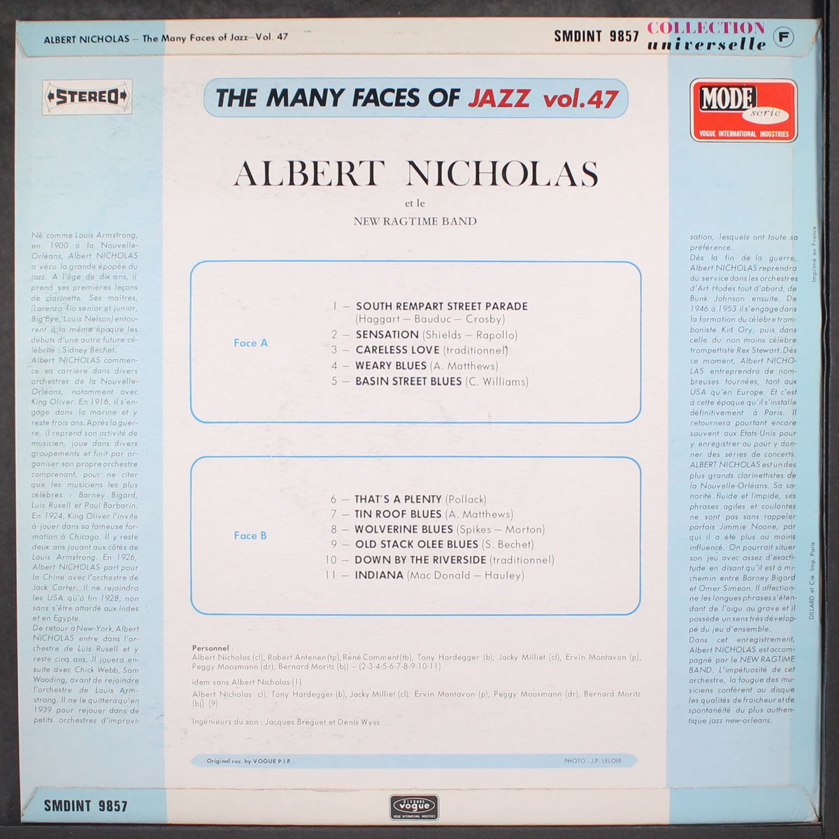 et le new ragtime band by ALBERT NICHOLAS