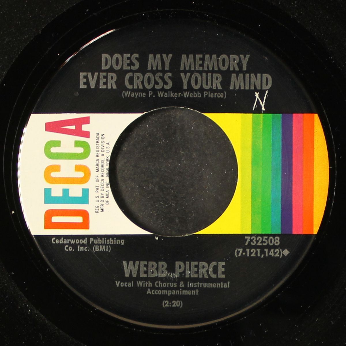 does my memory ever cross your mind / this thing by WEBB PIERCE