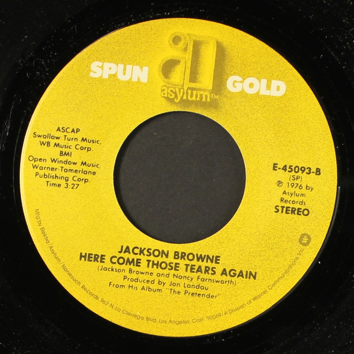 stay / here come those tears again by JACKSON BROWNE