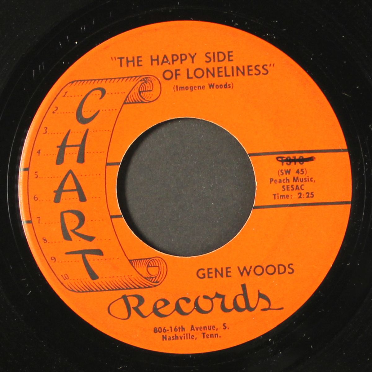 the happy side of loneliness / little bitty heart by GENE WOODS