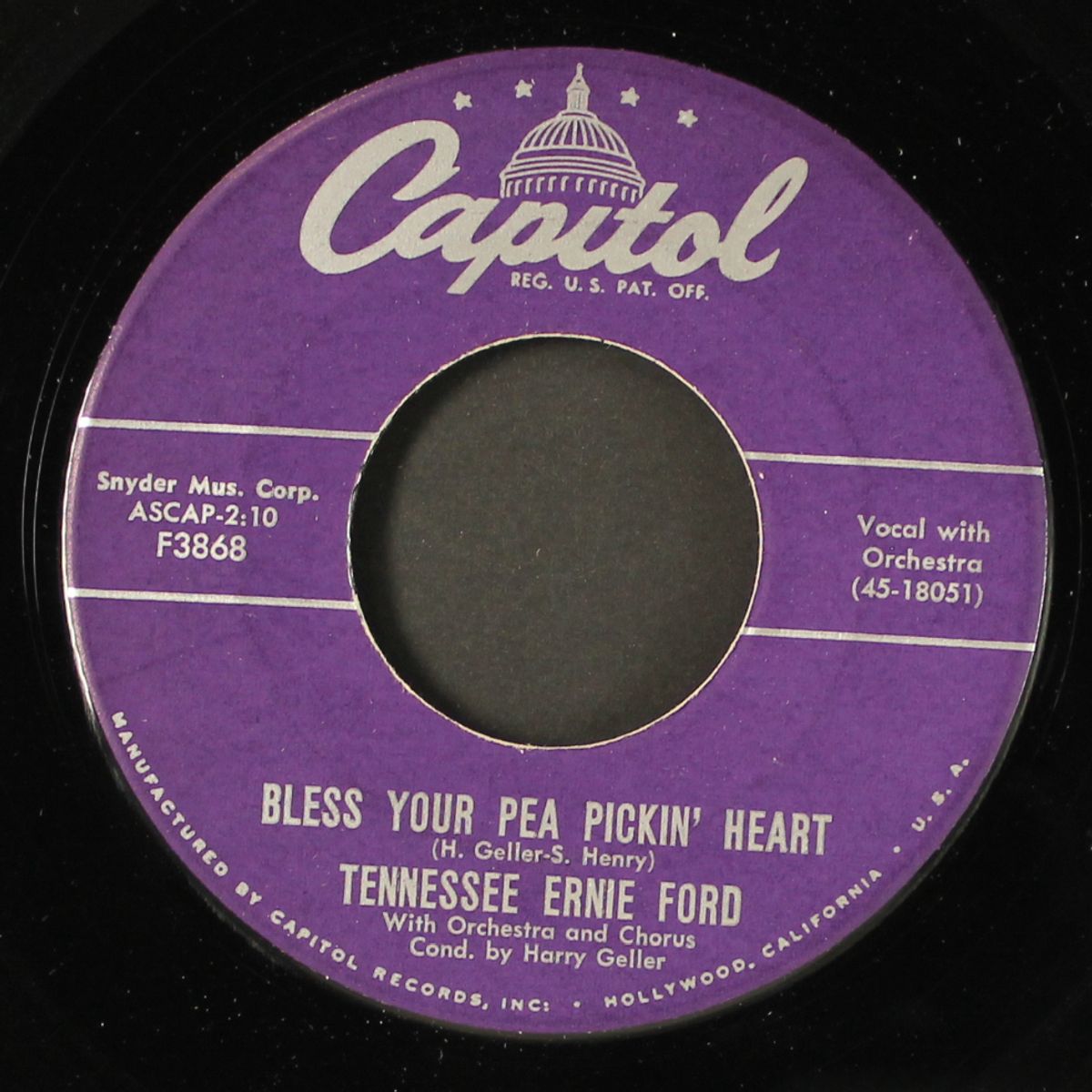 bless your pea pickin' heart / down deep by TENNESSEE ERNIE FORD