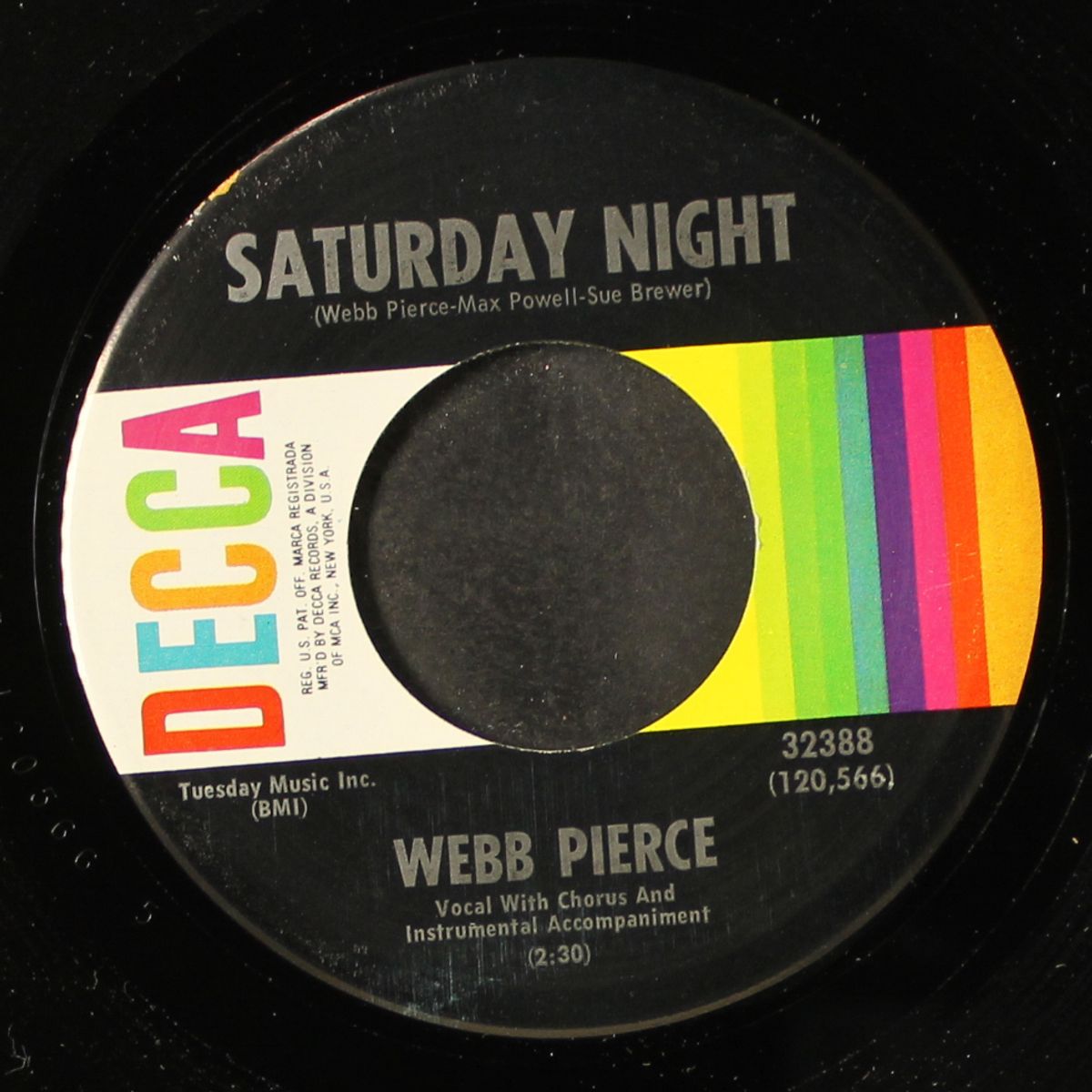 saturday night / i tried everything to please by WEBB PIERCE