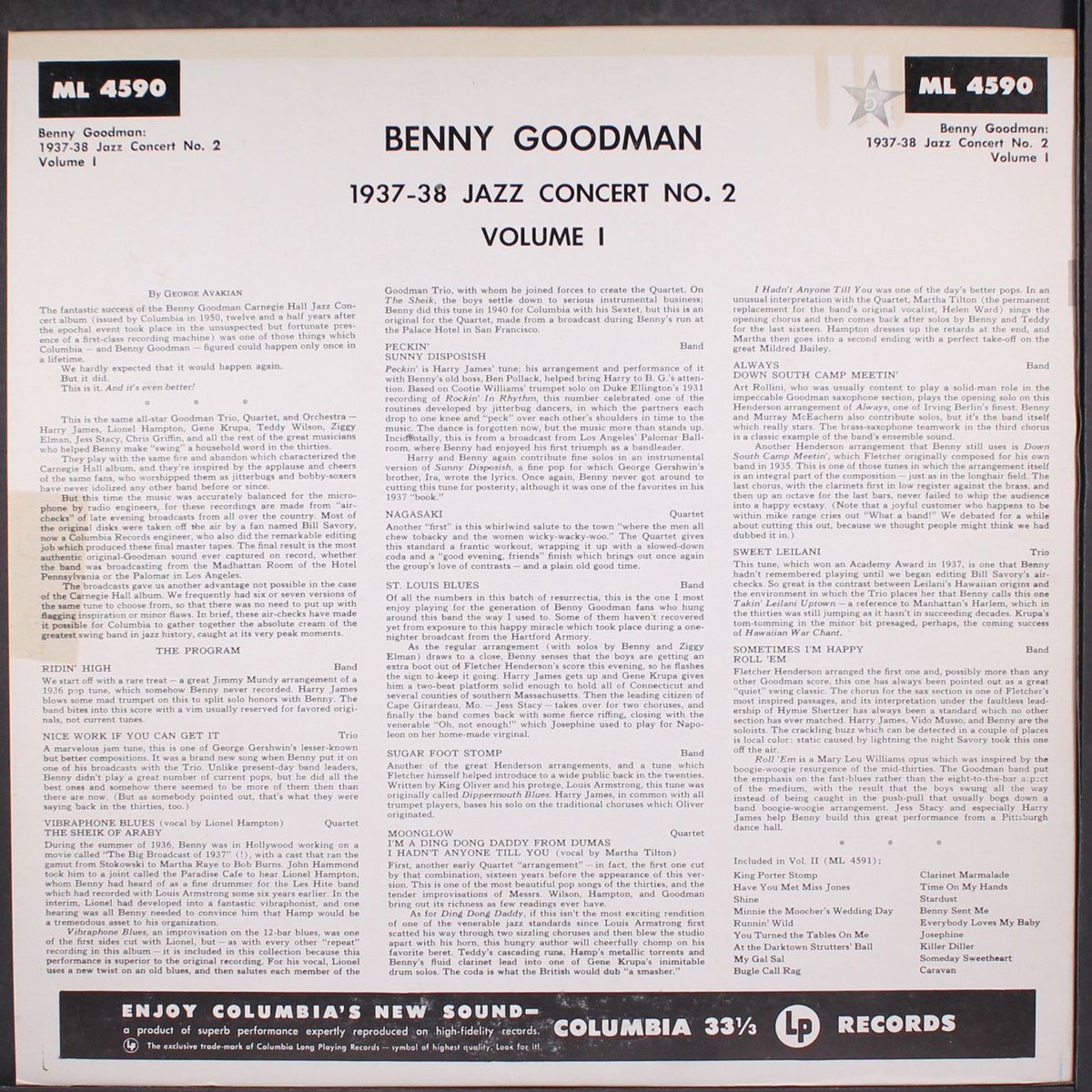 1937/38 jazz concert no. 2, vol. 1 by BENNY GOODMAN