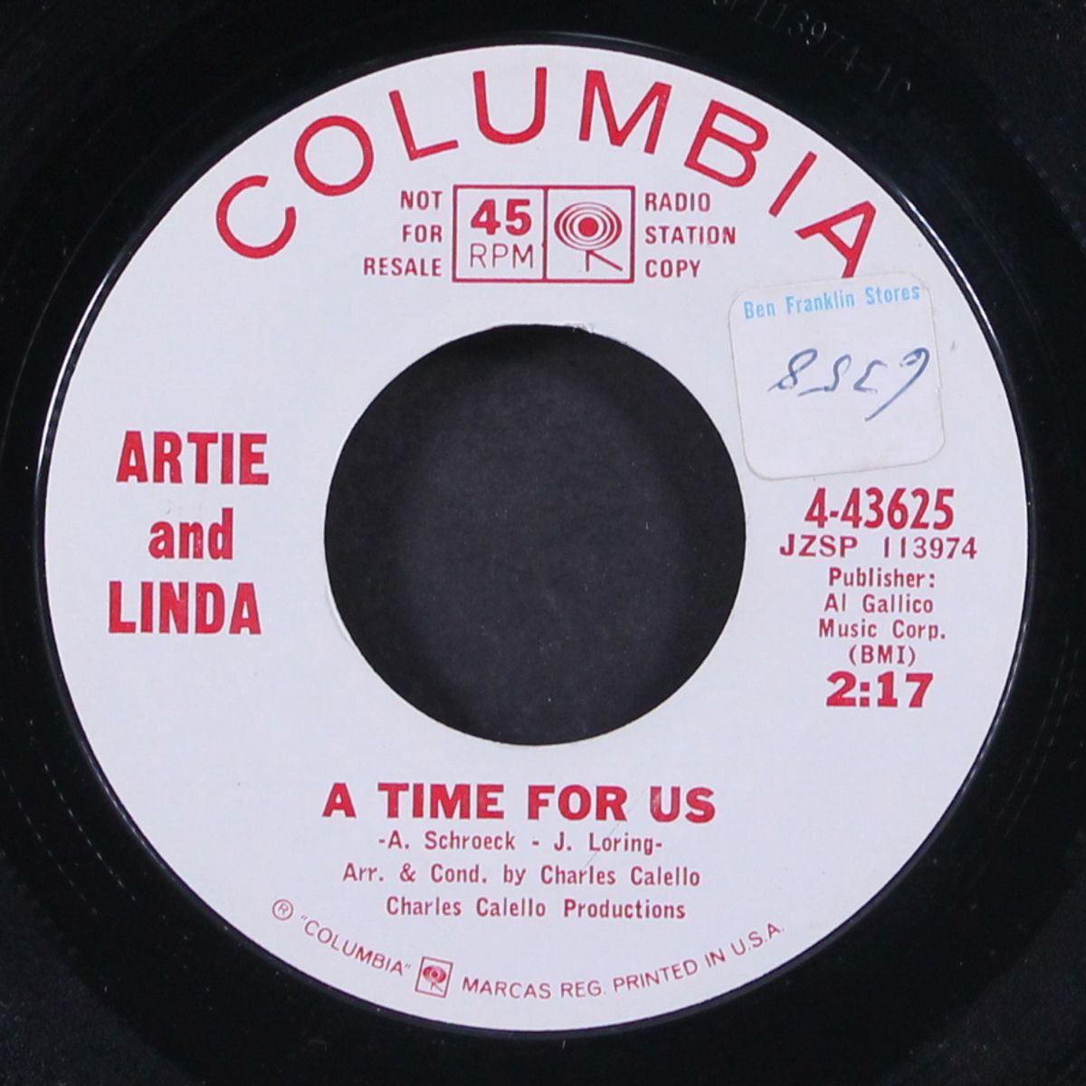dedicated to love / a time for us by ARTIE & LINDA