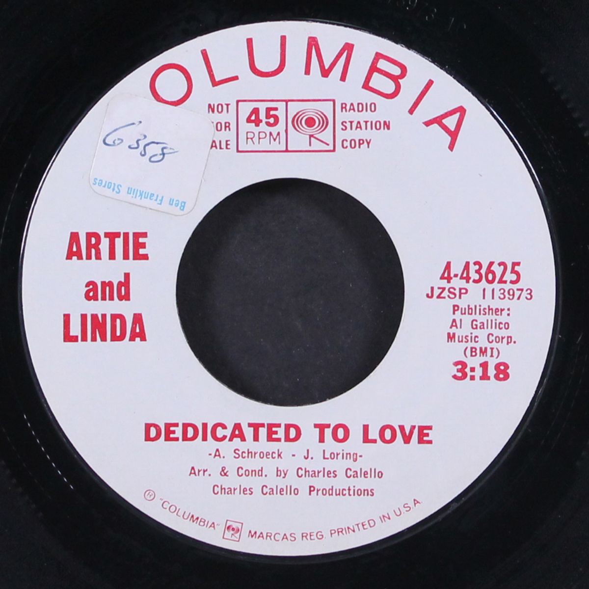 dedicated to love / a time for us by ARTIE & LINDA