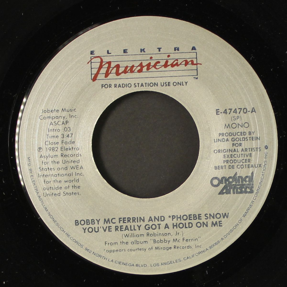 you've really got a hold on me / mono by BOBBY MCFERRIN & PHEOBE SNOW