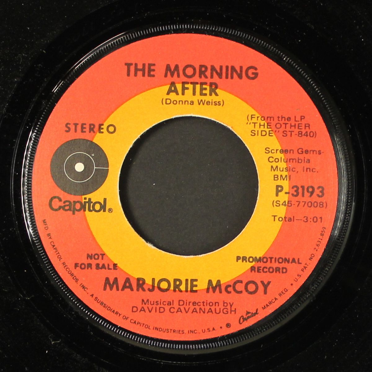 the thrill is gone / the morning after by MARJORIE MCCOY