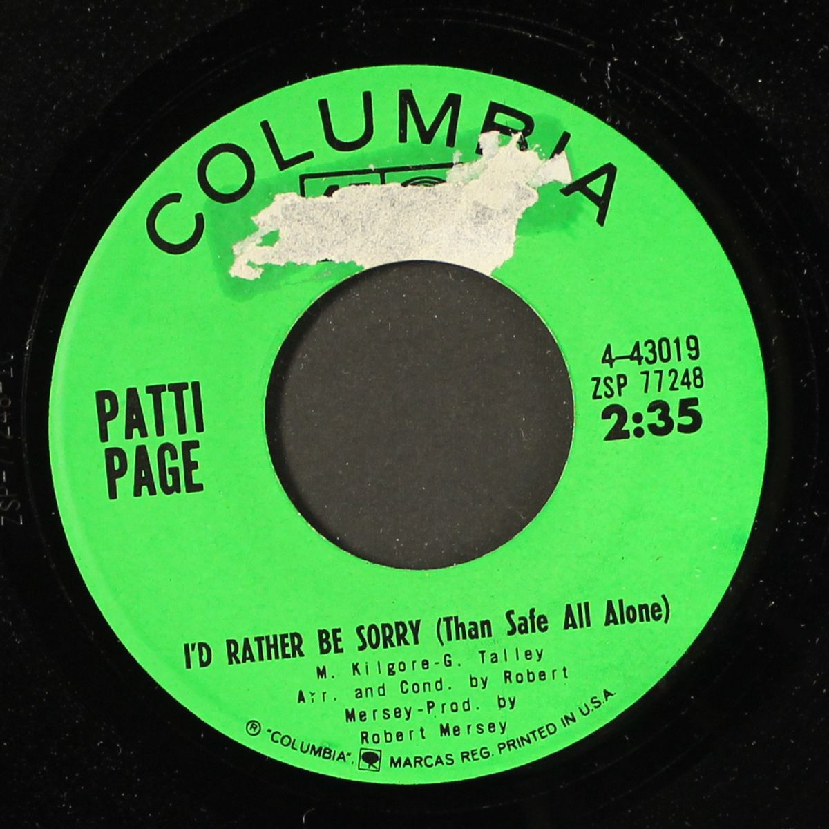 drive in movie / i'd rather be sorry by PATTI PAGE