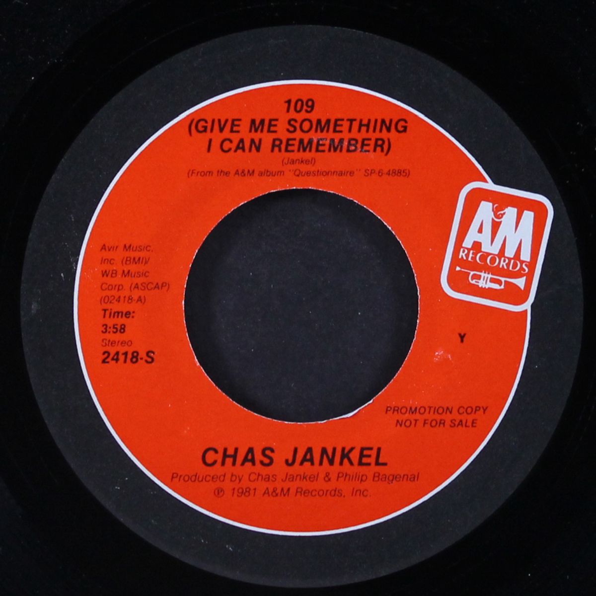 109 (give me something i can remember) / mono by CHAS JANKEL