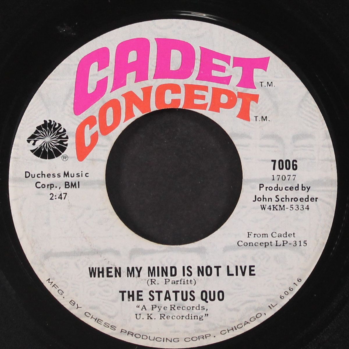 ice in the sun / when my mind is not live by STATUS QUO