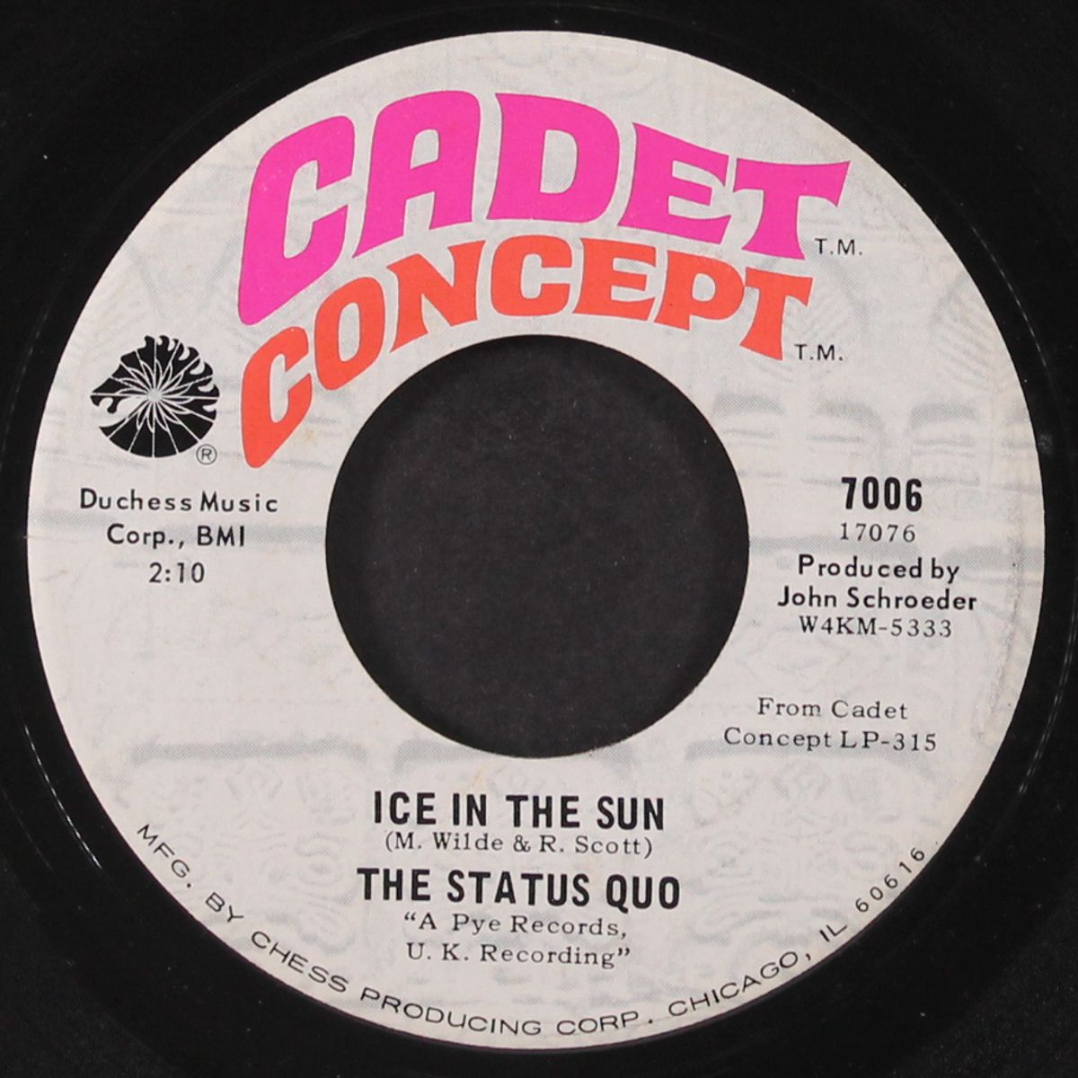 ice in the sun / when my mind is not live by STATUS QUO