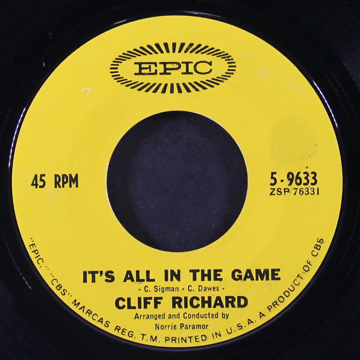 it's all in the game / i'm looking out of the window by CLIFF RICHARD