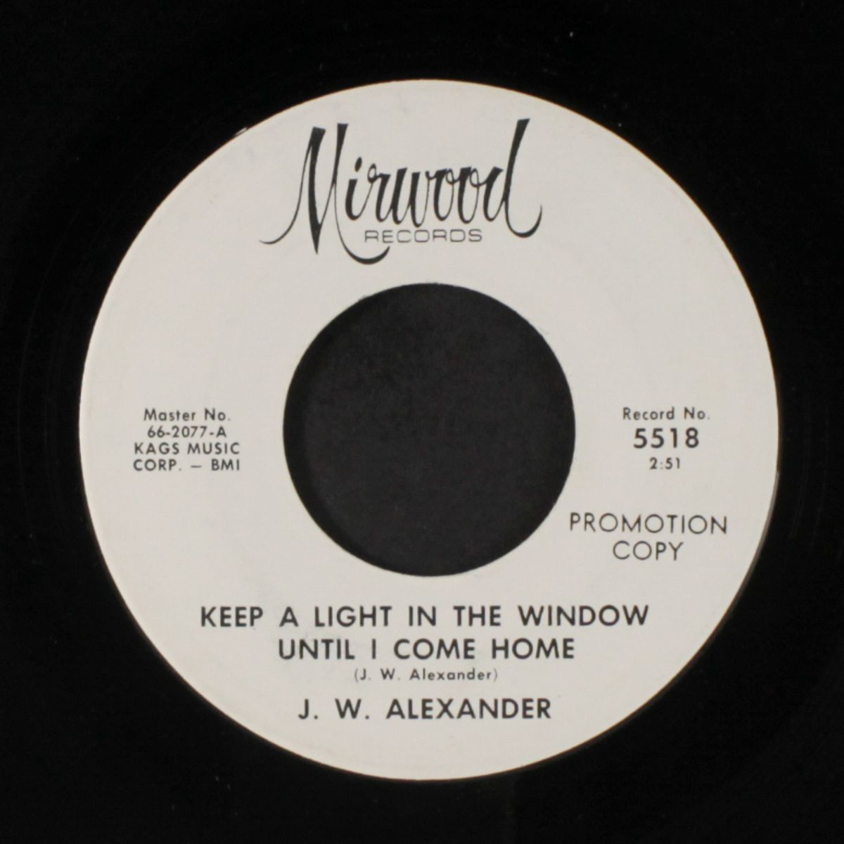baby, it's real / keep a light in the window by J.W. ALEXANDER