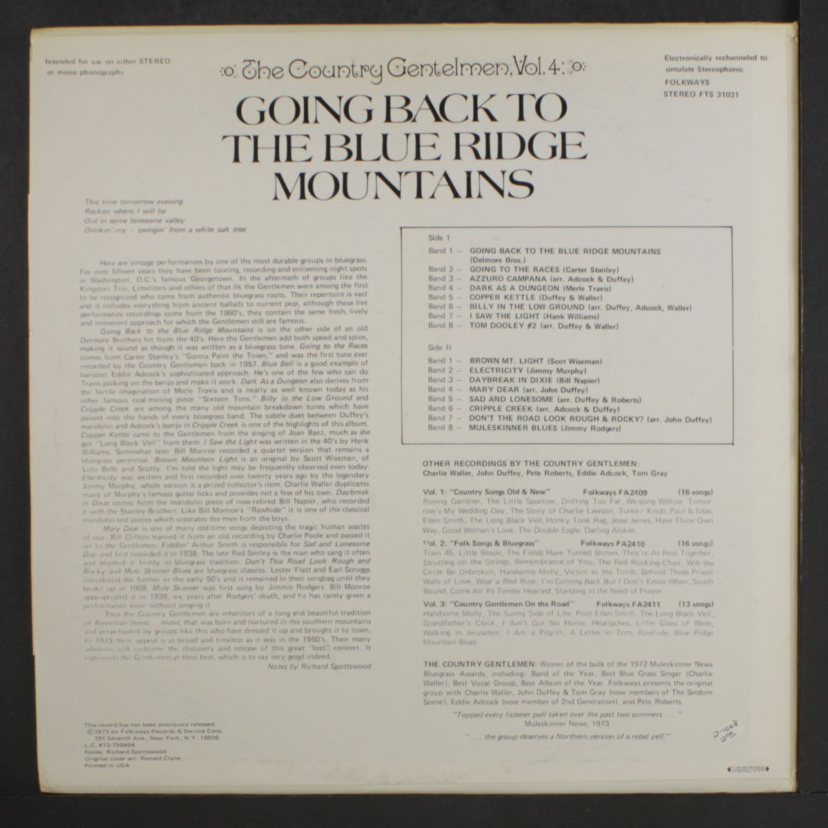 going back to the blue ridge mountains by COUNTRY GENTLEMEN