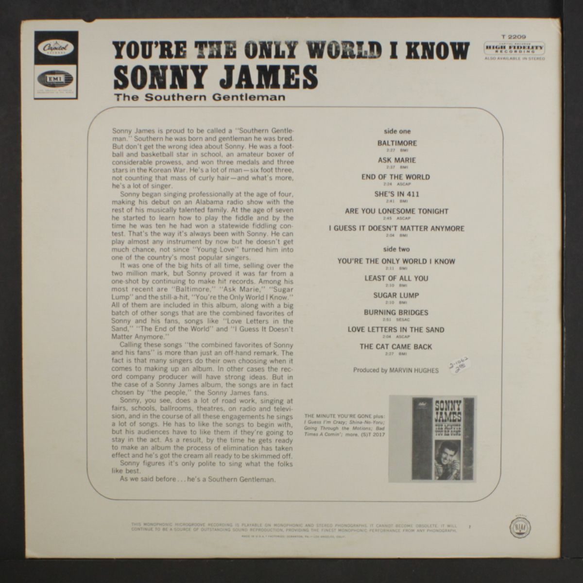 you're the only world i know by Sonny James