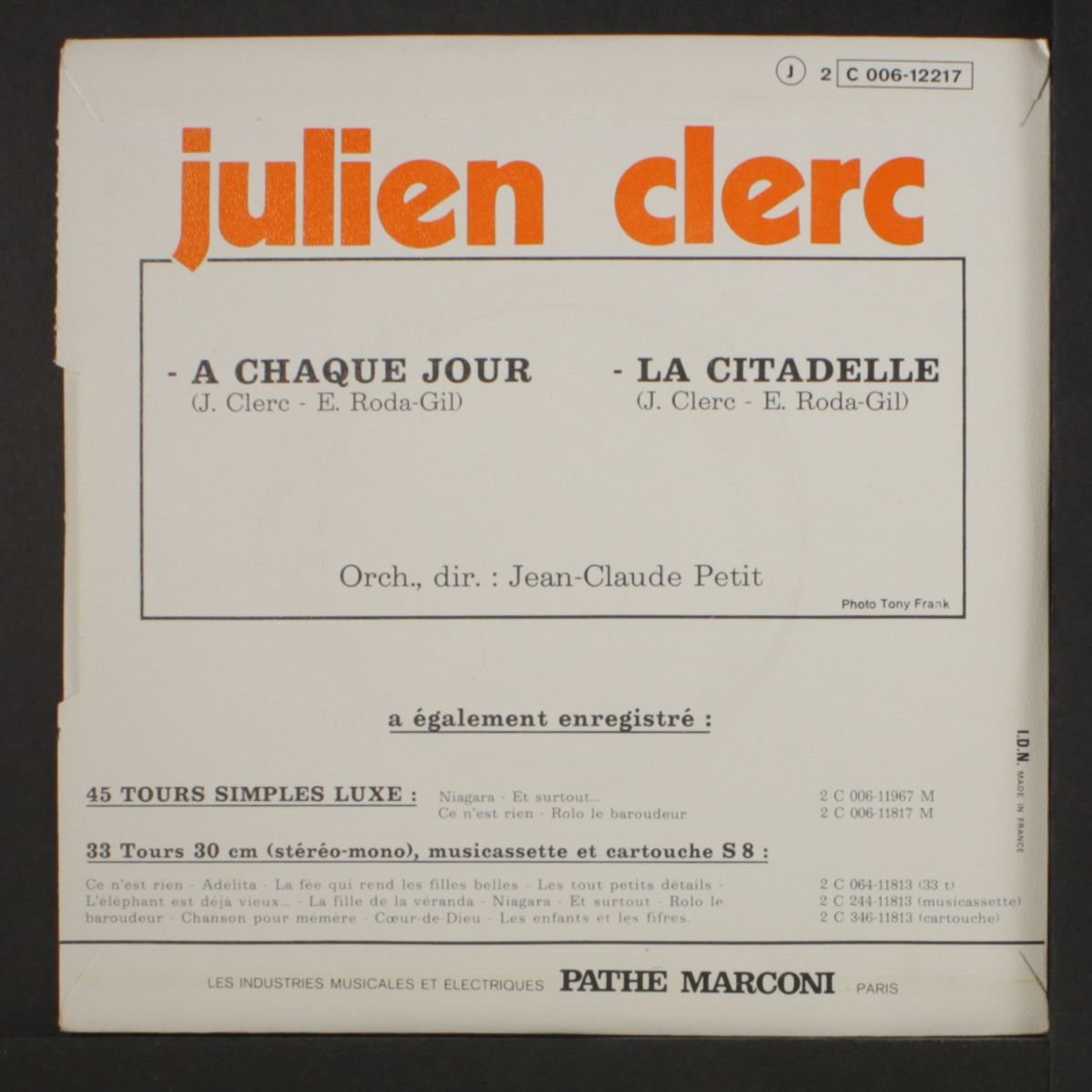 a chaque jour / la citadelle by JULIEN CLERC
