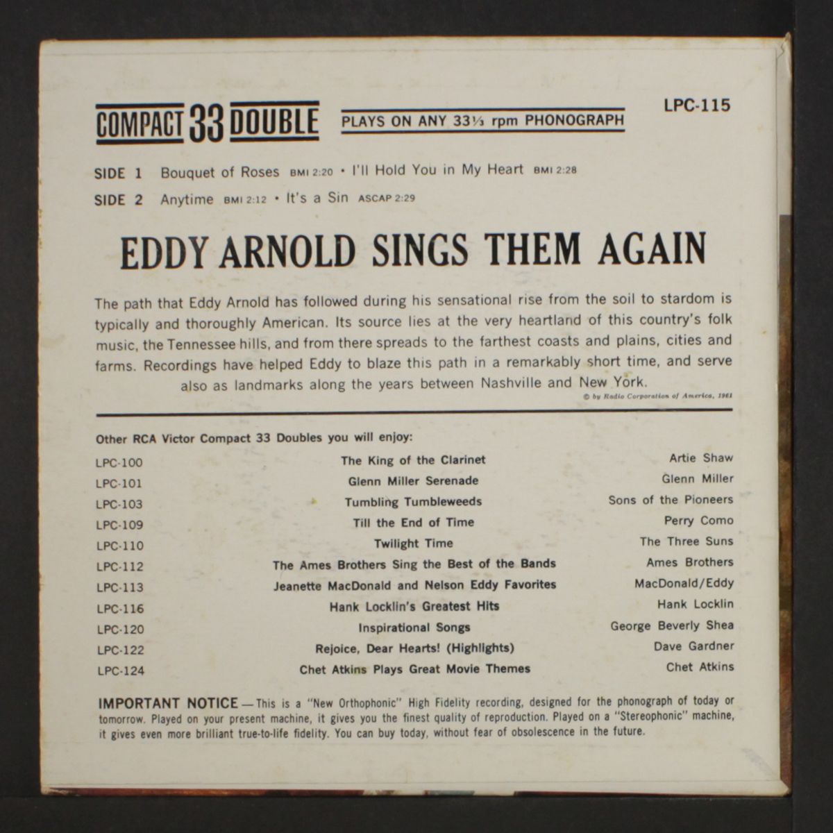 sings them again by EDDY ARNOLD