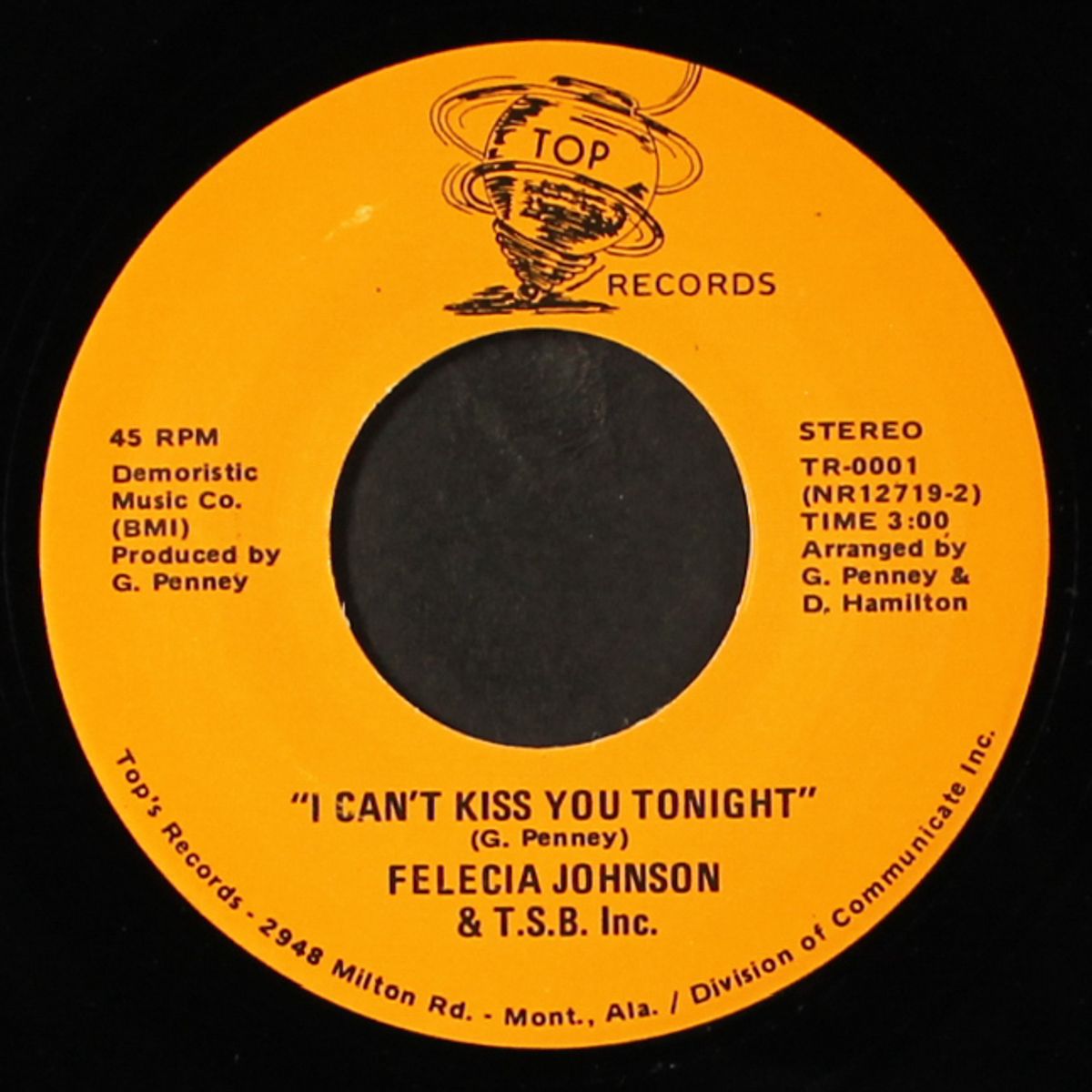 franchise on love / i can't kiss you tonight by FELECIA JOHNSON & T.S.B. INC.