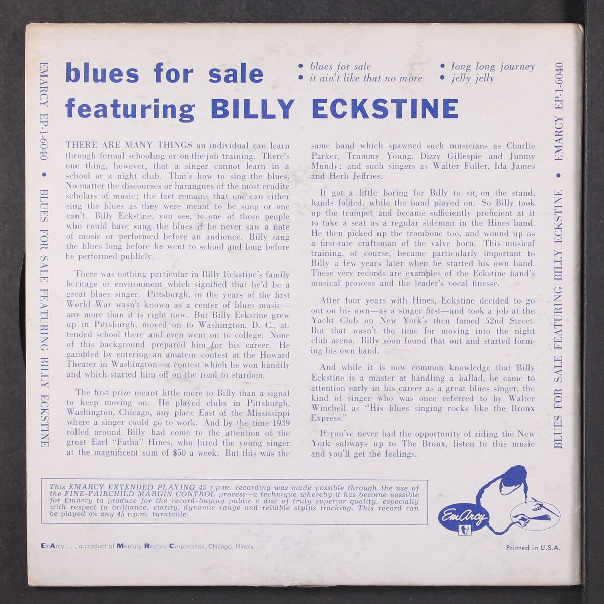 blues for sale by BILLY ECKSTINE
