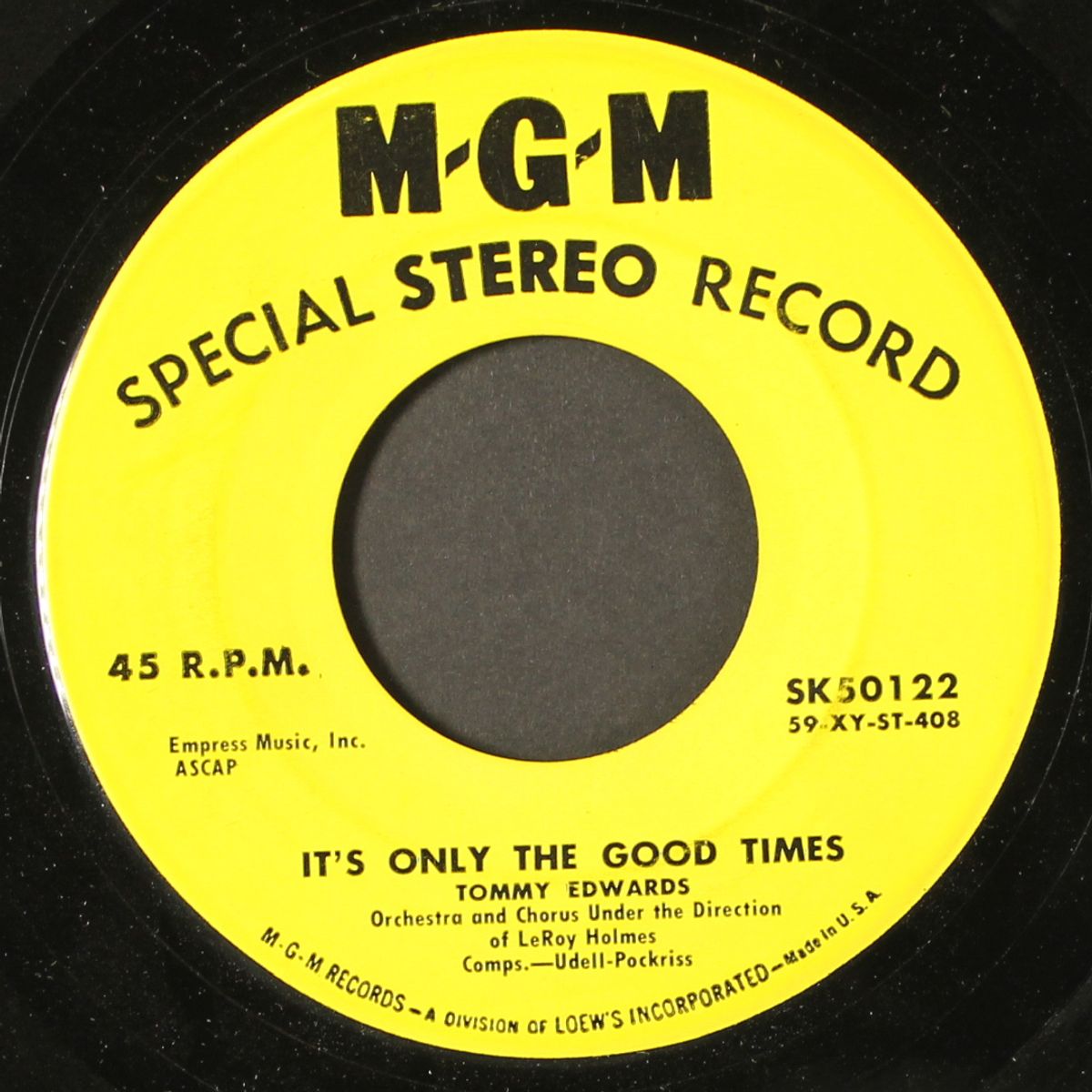 it's only the good times / my melancholy baby by TOMMY EDWARDS