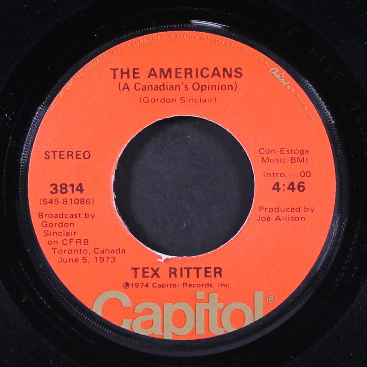 the americans (a canadian opinion) / he who is without sin by TEX RITTER