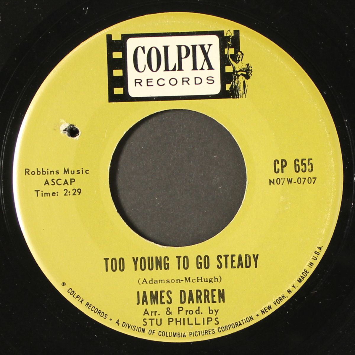 hail to the conquering hero / too young to go steady by JAMES DARREN