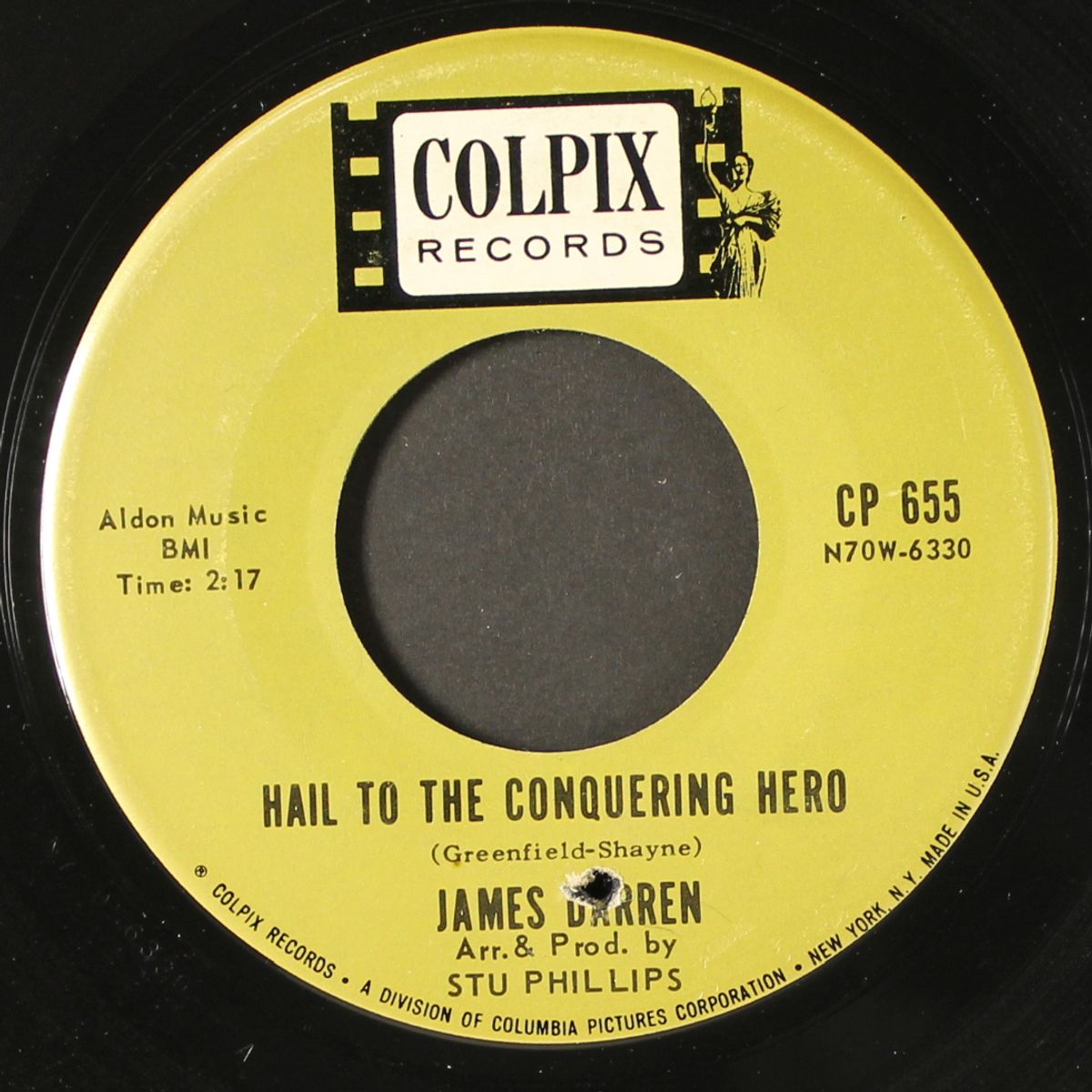 hail to the conquering hero / too young to go steady by JAMES DARREN