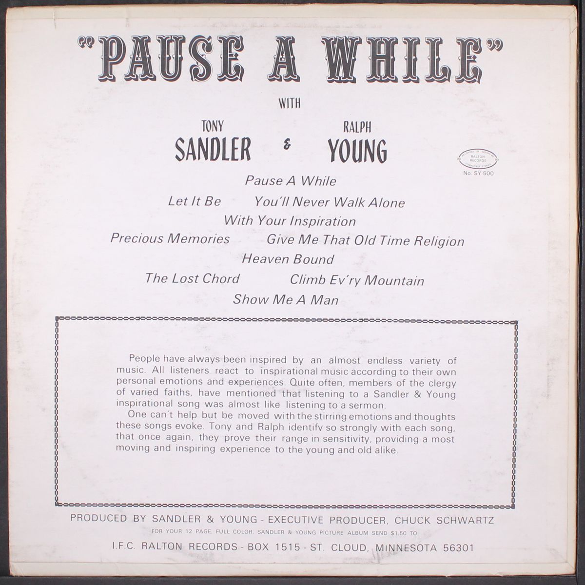 pause a while by TONY SANDLER & RALPH YOUNG