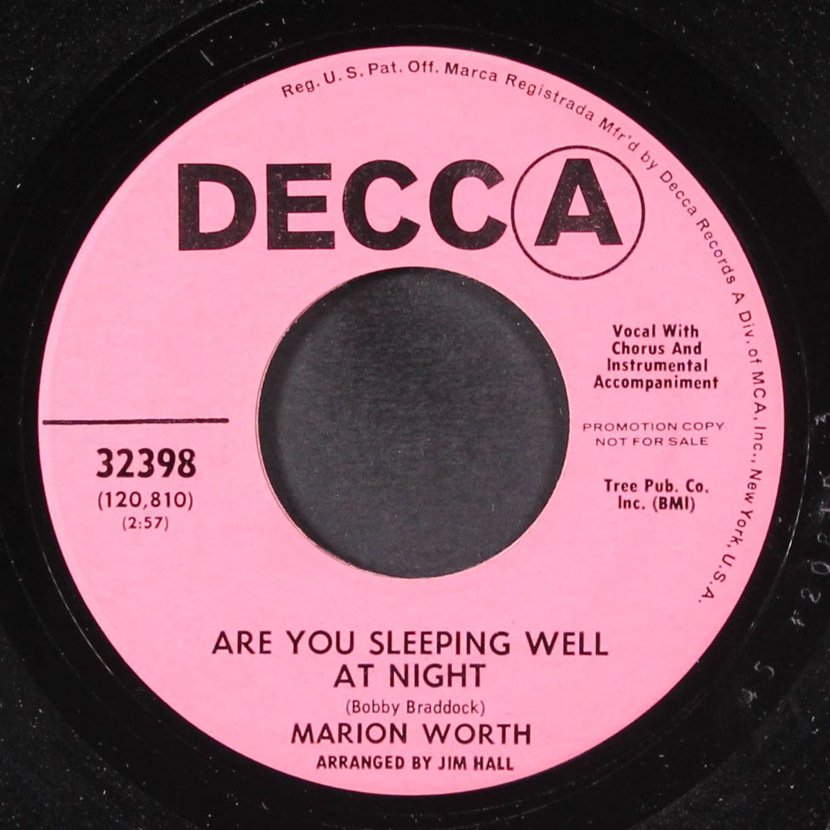 are you sleepig well at night / spreadin' my wings by MARION WORTH