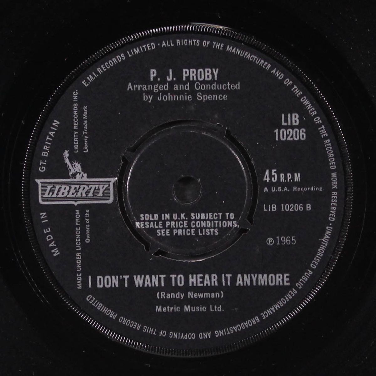 i don't want to hear it anymore / let the water run down by P.J. PROBY