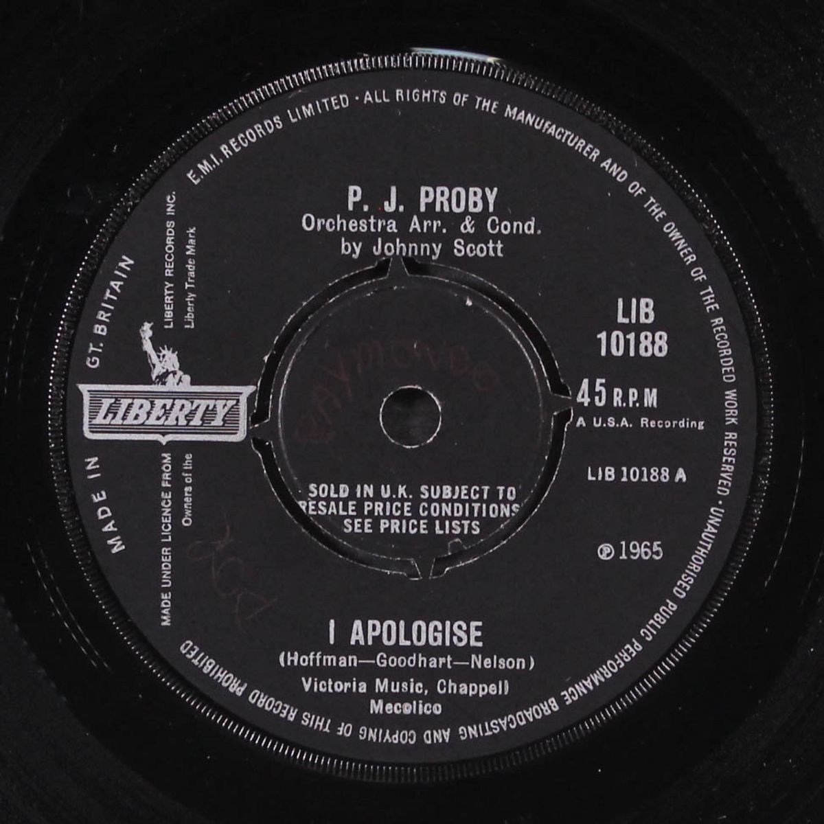 i apologise / what's on your mind by P.J. PROBY