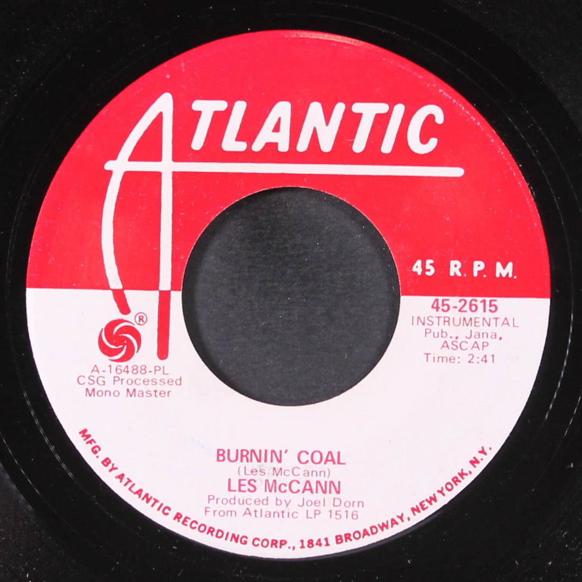 burnin' coal / with these hands by LES MCCANN