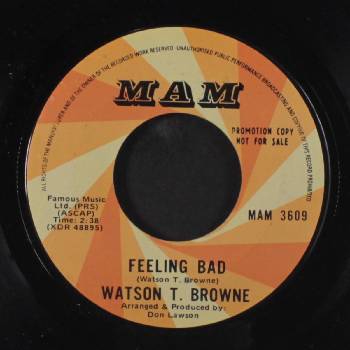 i'm on the road again / feeling bad by WATSON T. BROWNE