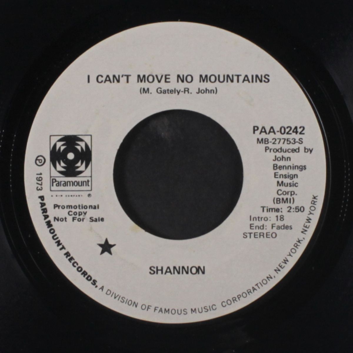 i can't move no mountains / did we have so far to go by SHANNON