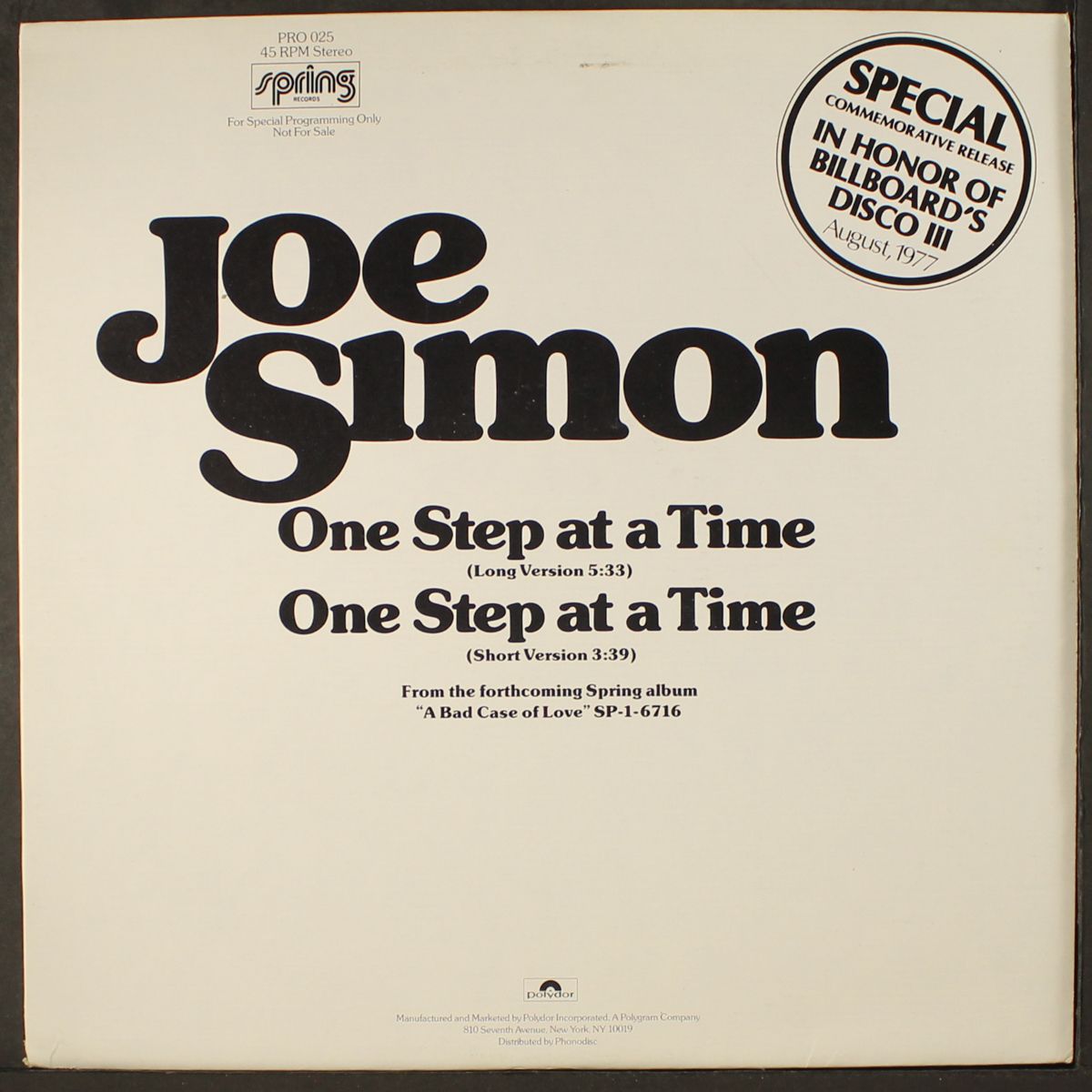 one step at a time / short by JOE SIMON