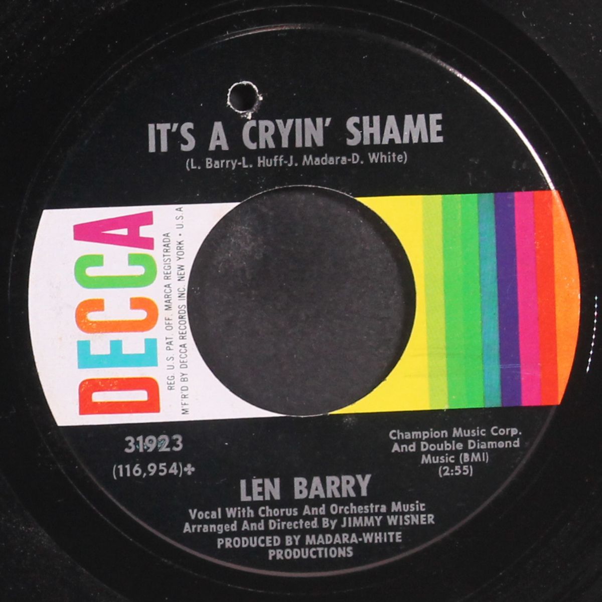 somewhere / it's a cryin' shame by LEN BARRY