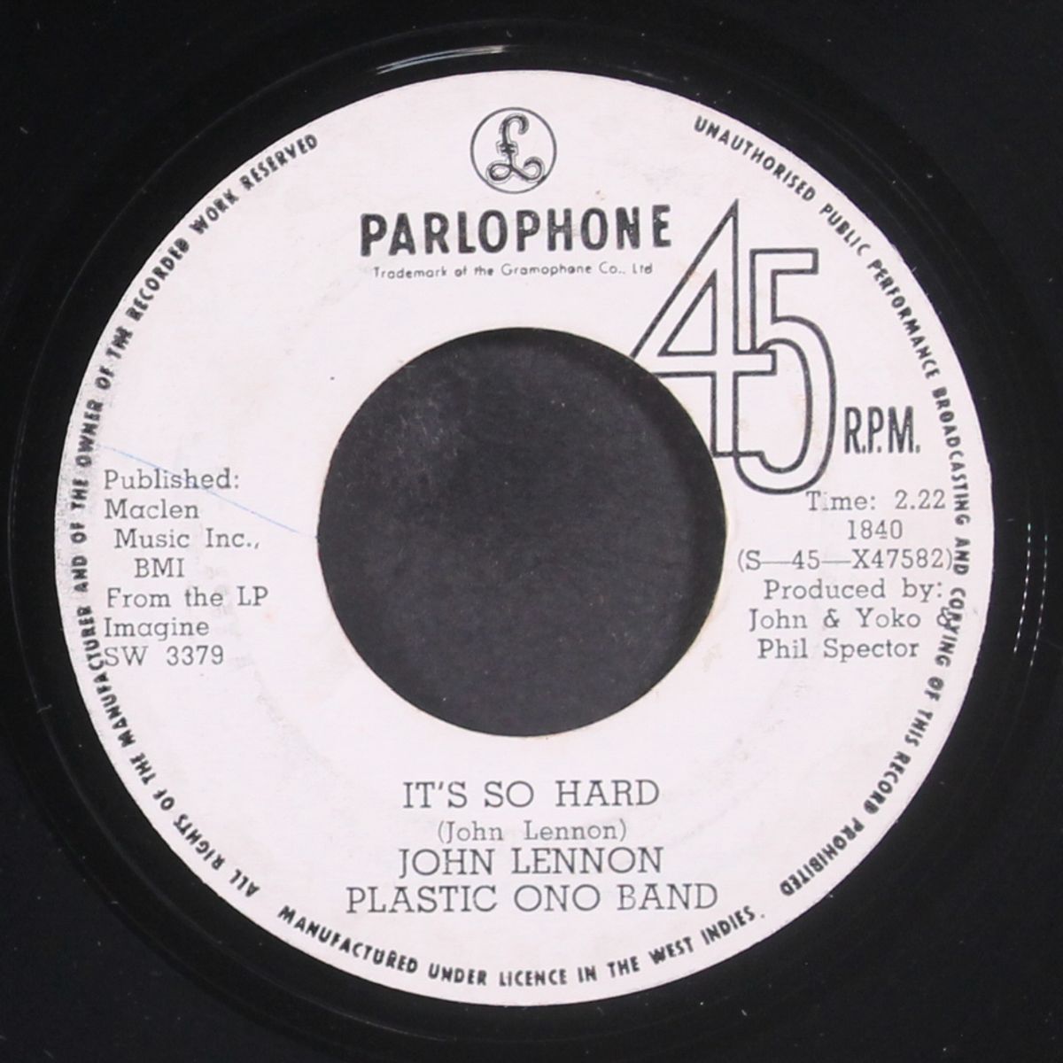imagine / it's so hard by JOHN LENNON