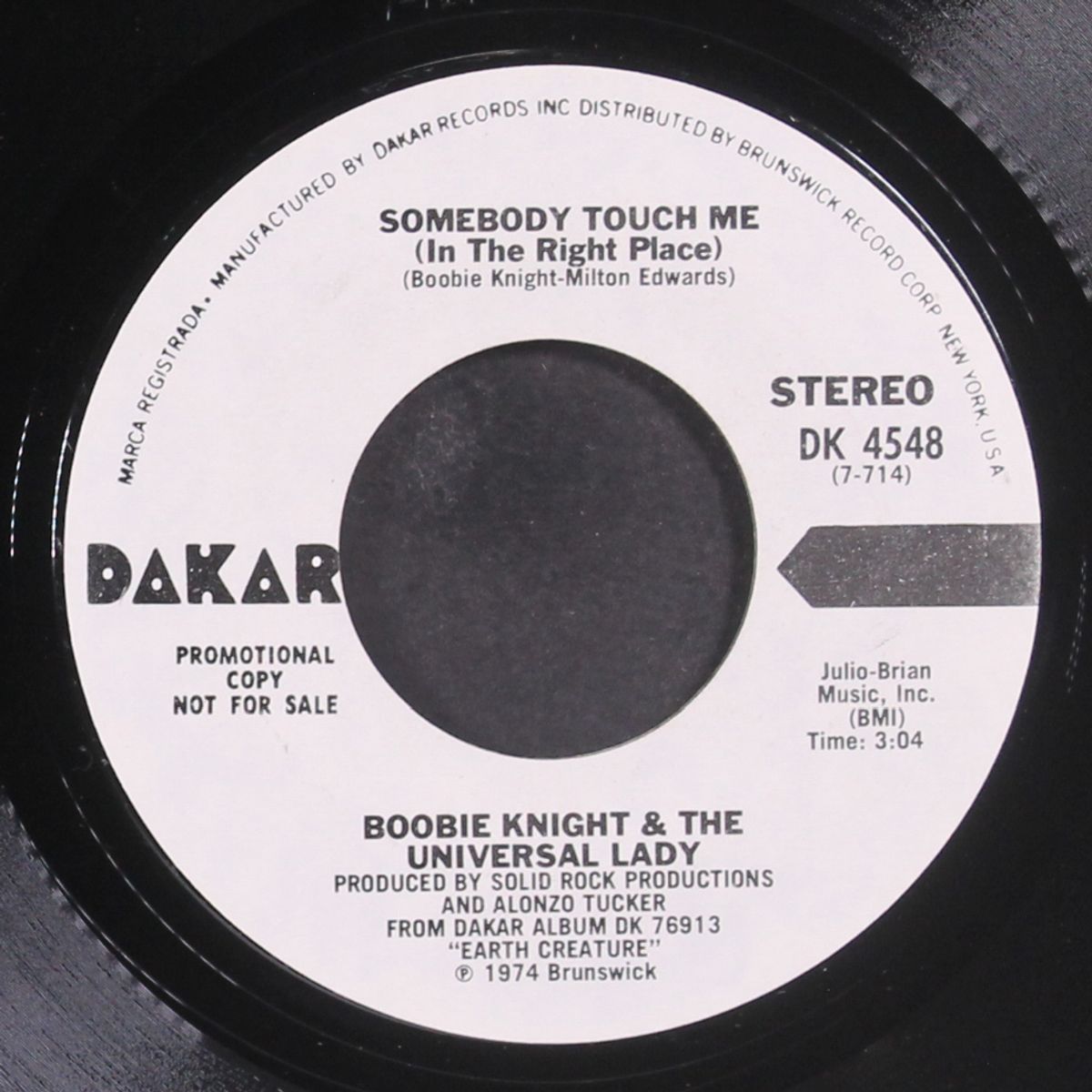 somebody touch me (in the right place) / mono by BOOBIE KNIGHT & UNVIERSAL LADY