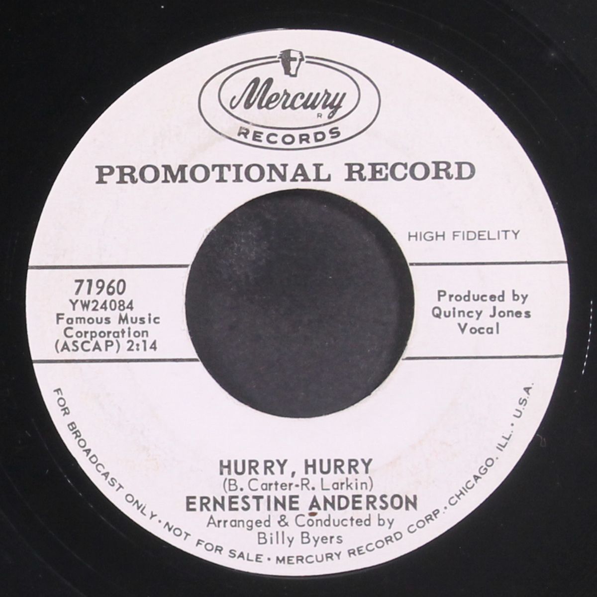 hurry, hurry / after the lights go down low by ERNESTINE ANDERSON