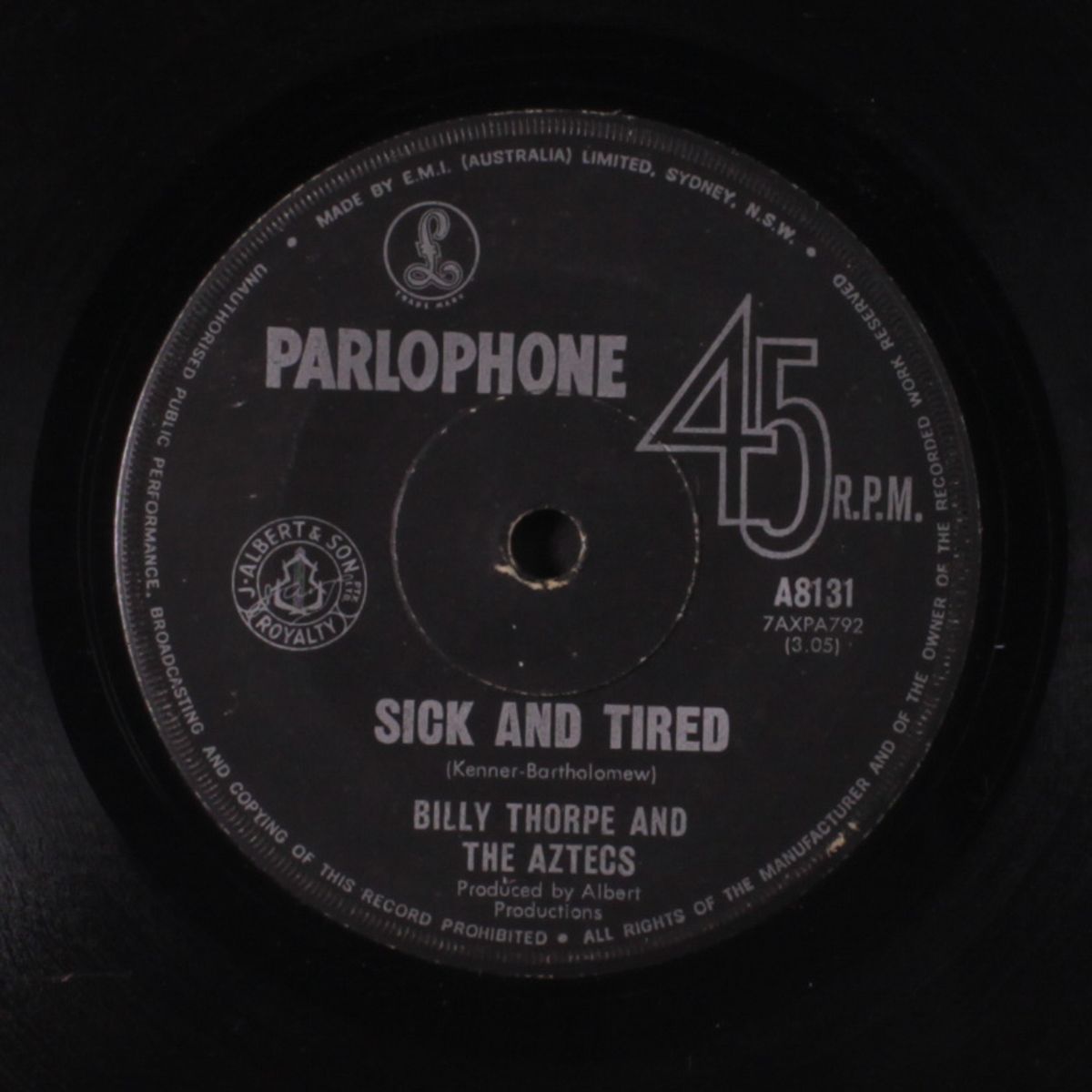 sick and tired / about love by BILLY THORPE