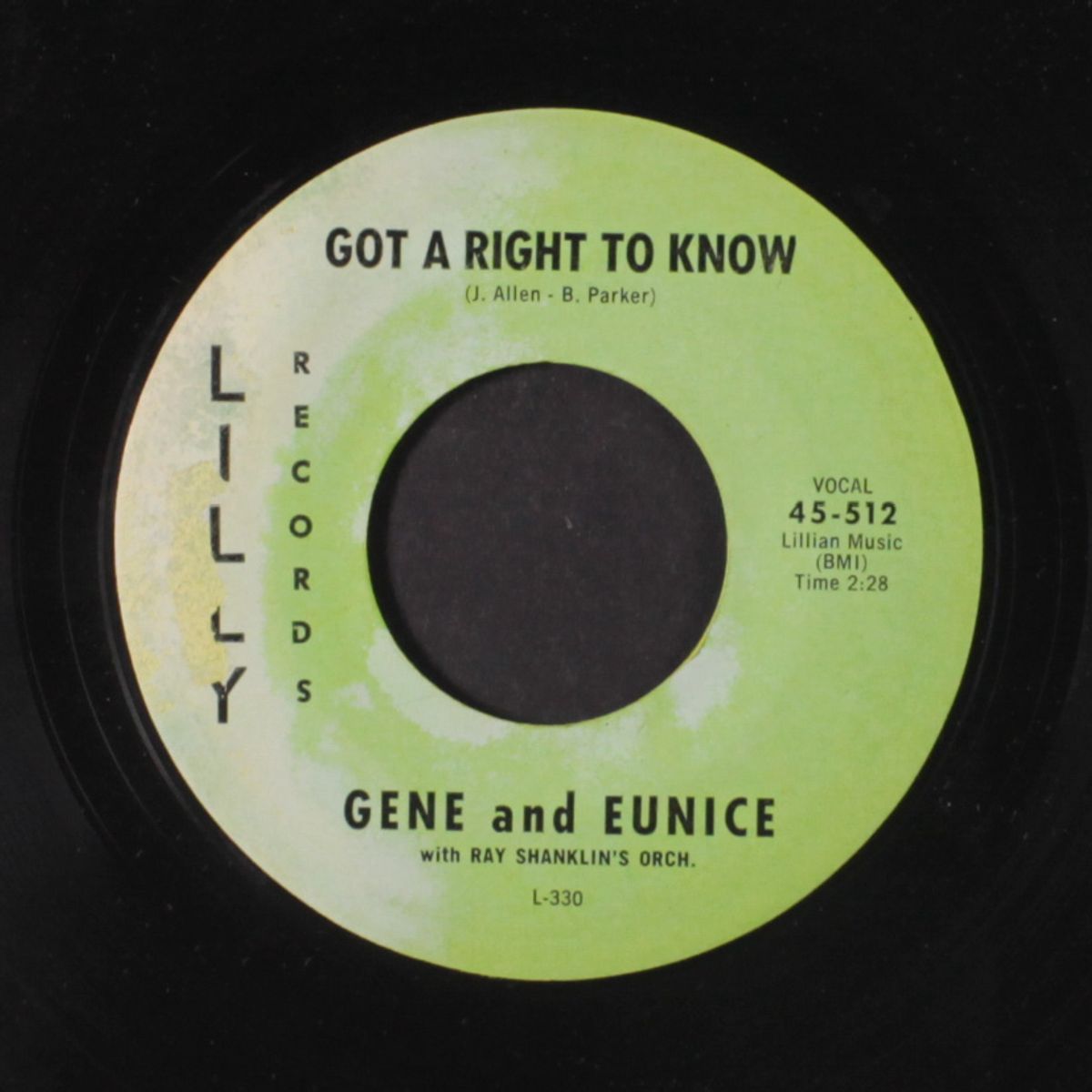 got a right to know / ever lovin' baby by GENE & EUNICE
