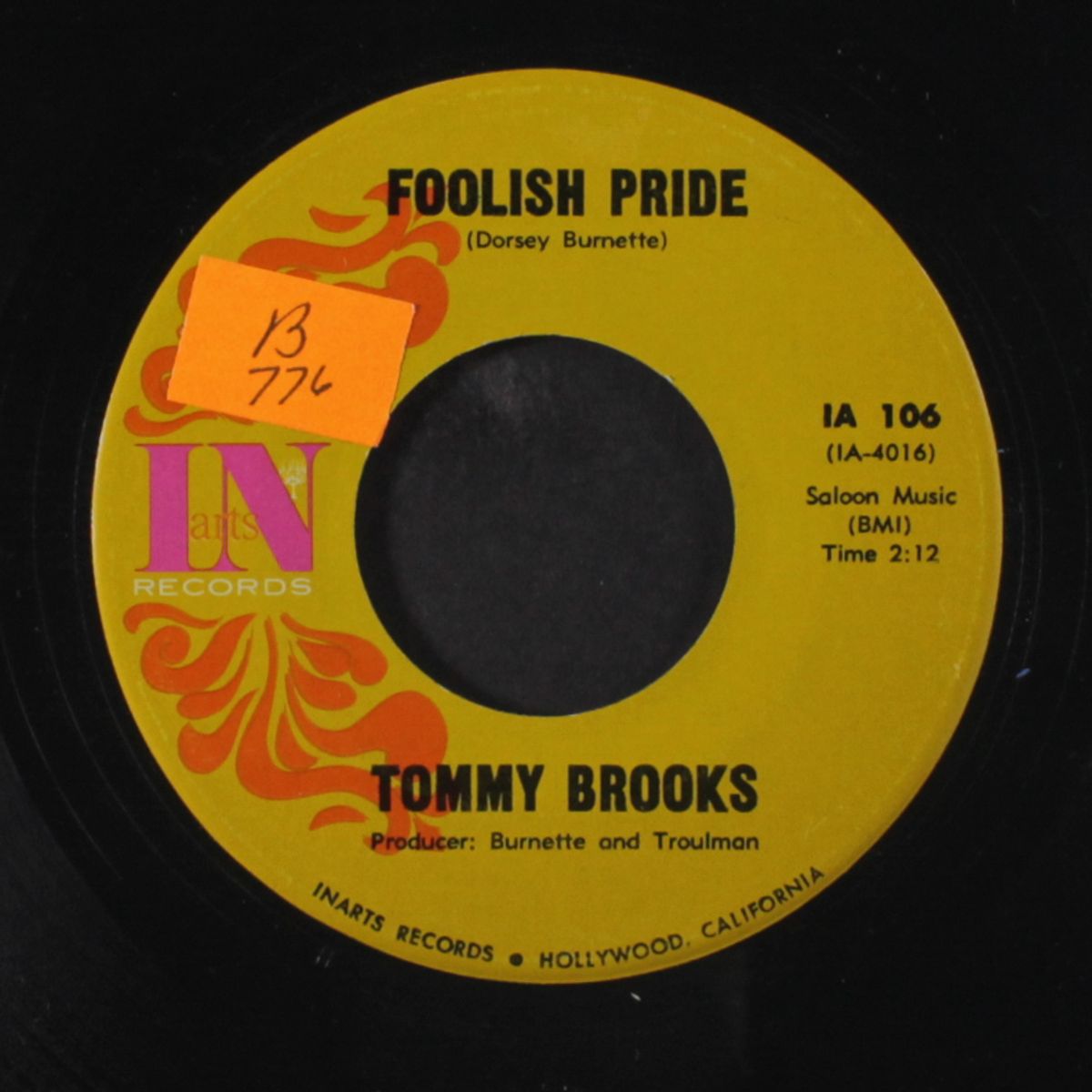 foolish pride / fly away and hurry home by TOMMY BROOKS