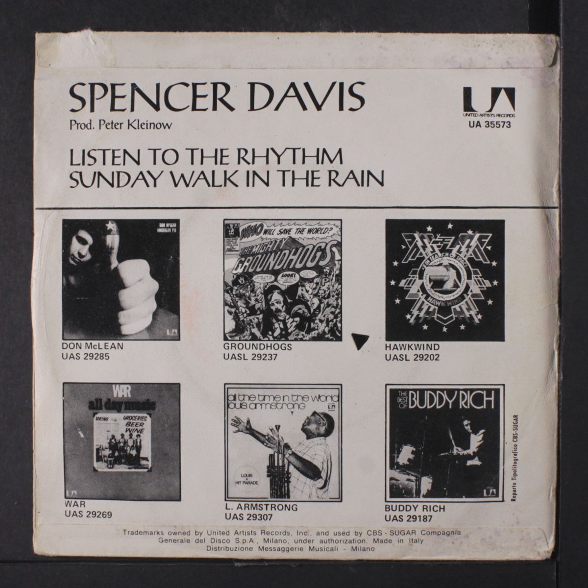 listen to the rhythm / sunday walk in the rain by SPENCER DAVIS