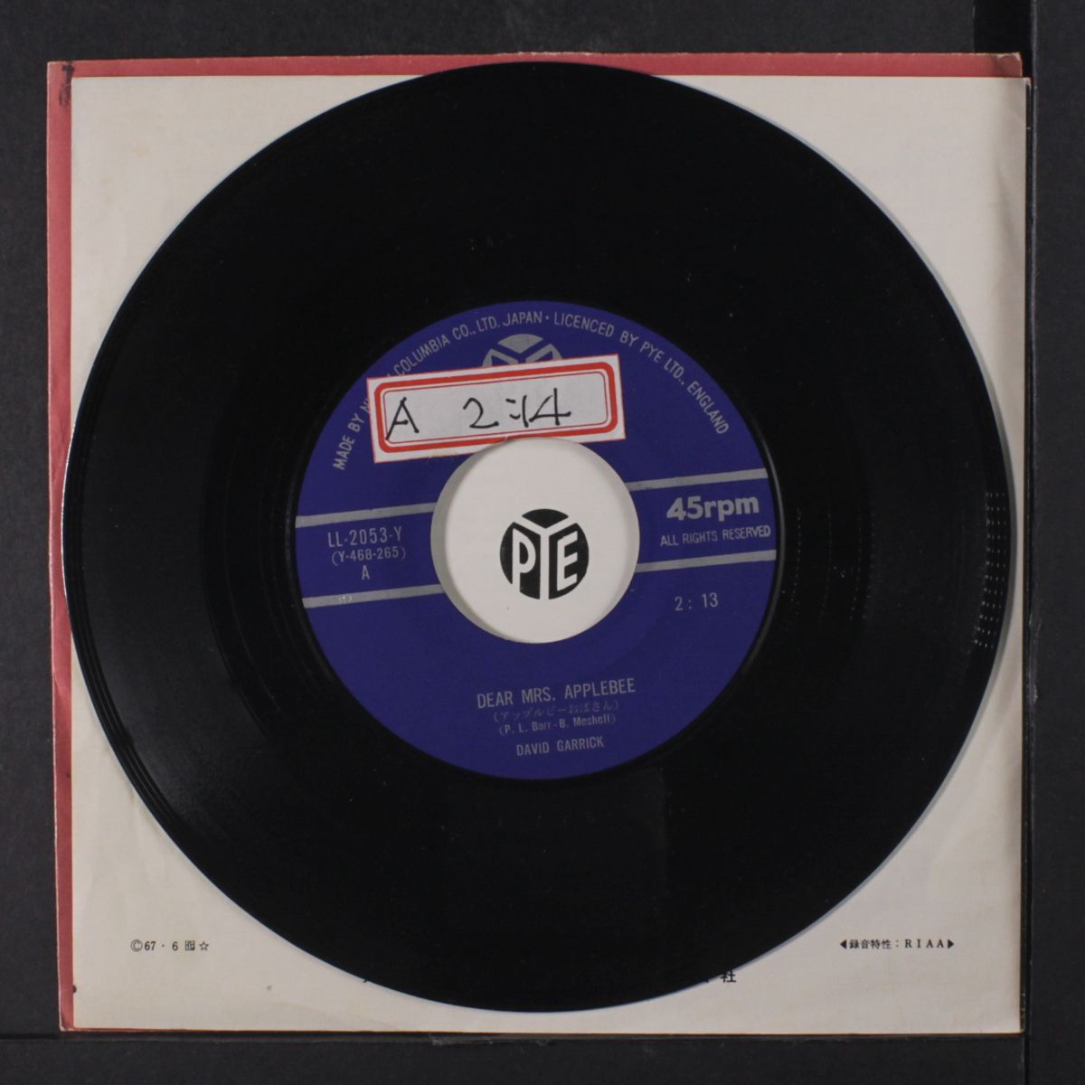 dear mrs. applebee / you're what i'm living for by DAVID GARRICK