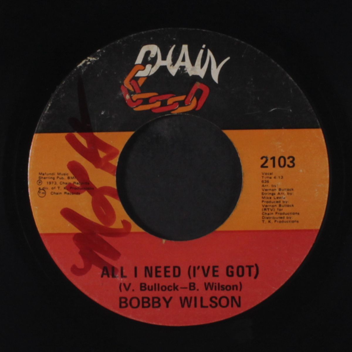 all i need (i've got / when i don't see a smile on your face) by BOBBY WILSON