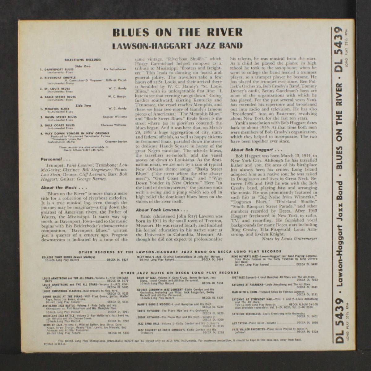 blues on the river by LAWSON-HAGGART JAZZ BAND