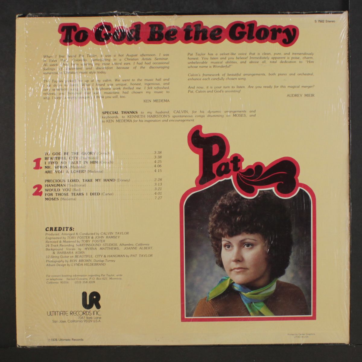 to god be the glory by PAT TAYLOR