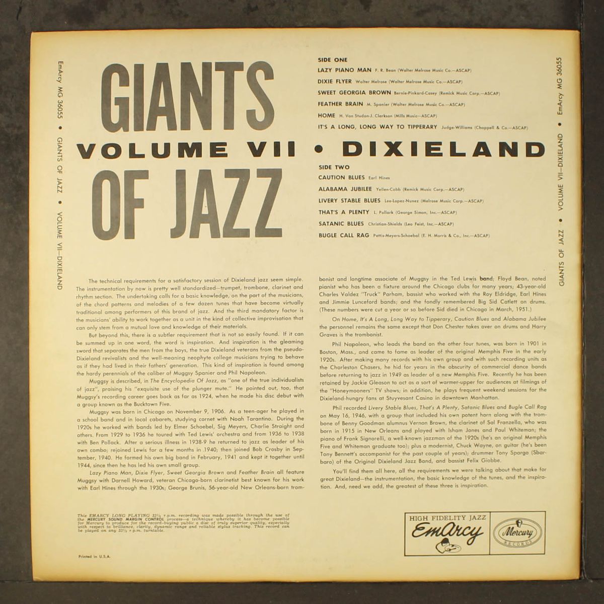 jazz greats dixieland vol 7 - giants of jazz by VARIOUS
